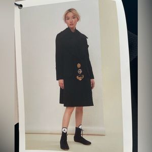 Patou black wool coat